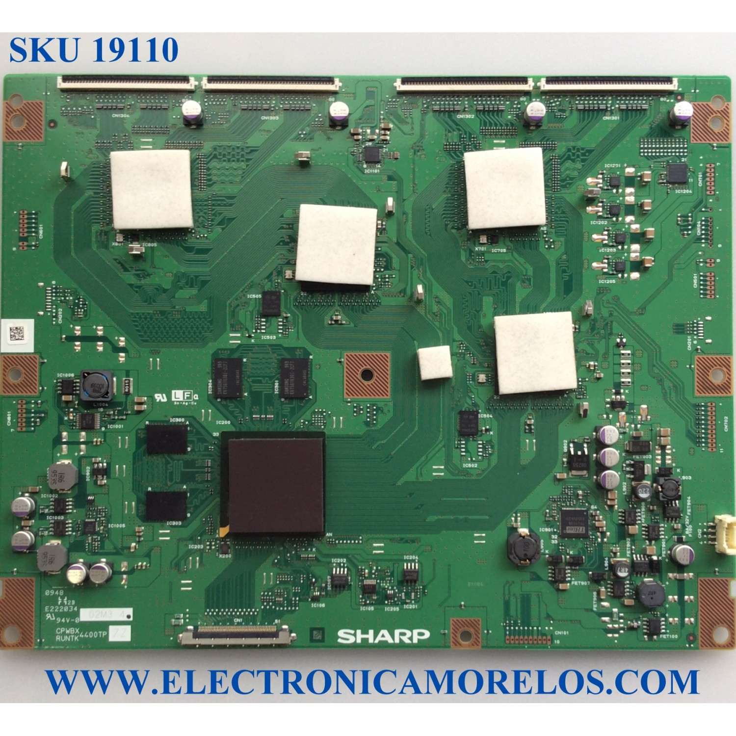 T-CON / SONY / SHARP RUNTK4400TPZZ / CPWBX4400TPZZ / E222034 / 4400TPZZ / MODELO KDL-60NX800